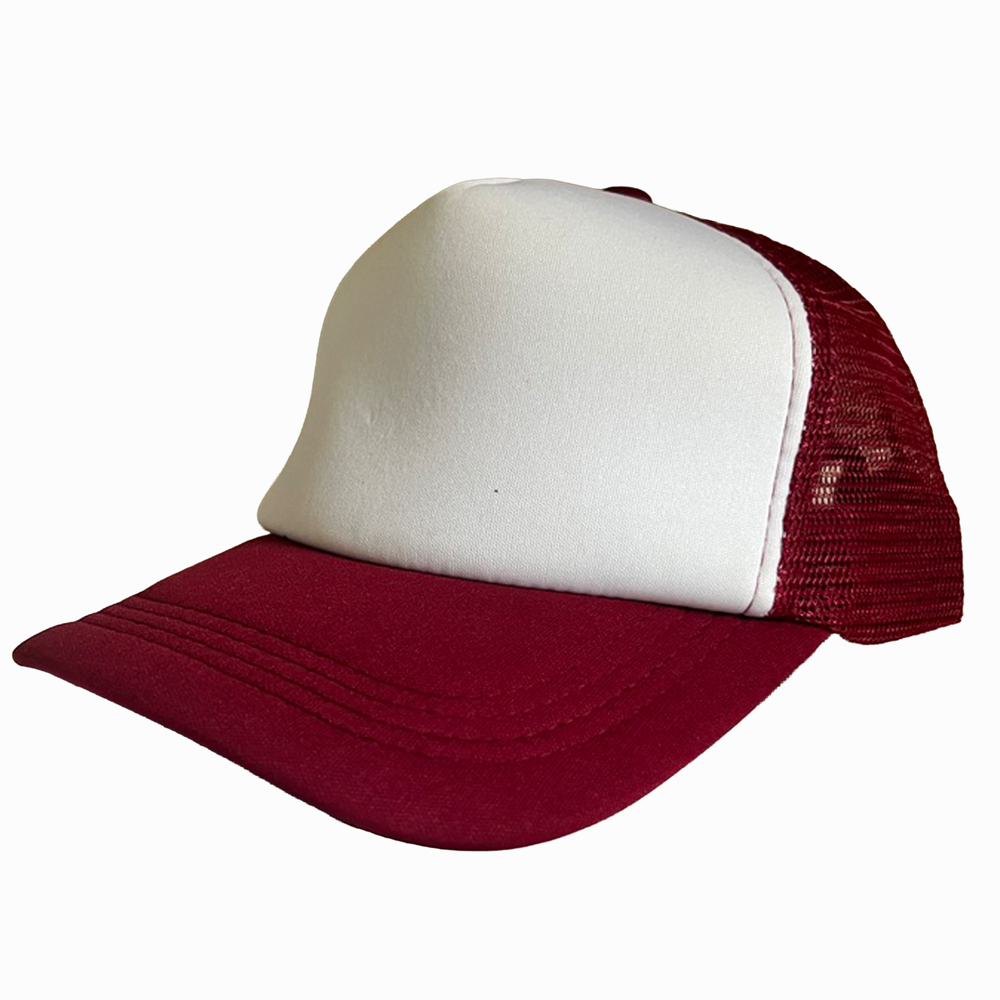 Custom Mesh Cap - White & Maroon