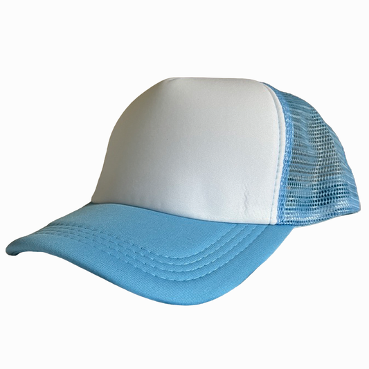 Custom Mesh Cap - White & Sky Blue