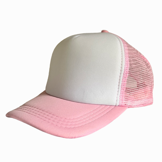 Custom Mesh Cap - White & Baby Pink