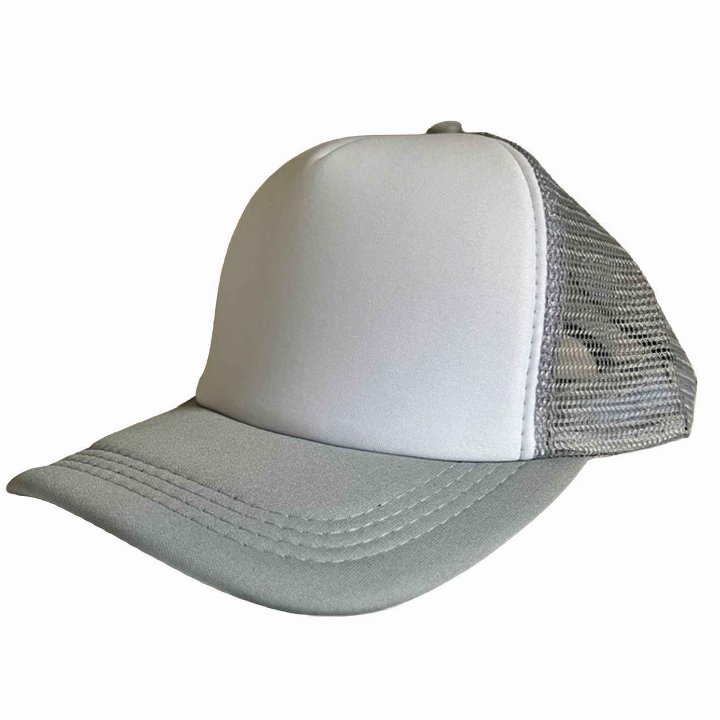 Custom Mesh Cap - White & Silver