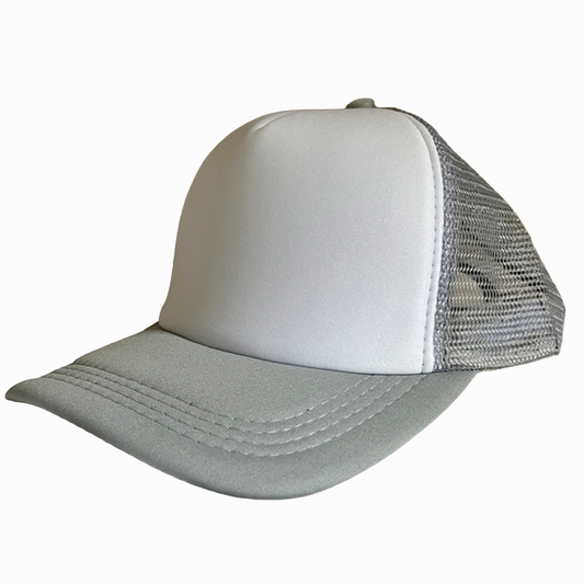 Custom Mesh Cap - White & Silver