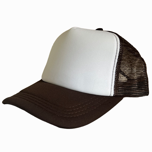 Custom Mesh Cap - White & Brown